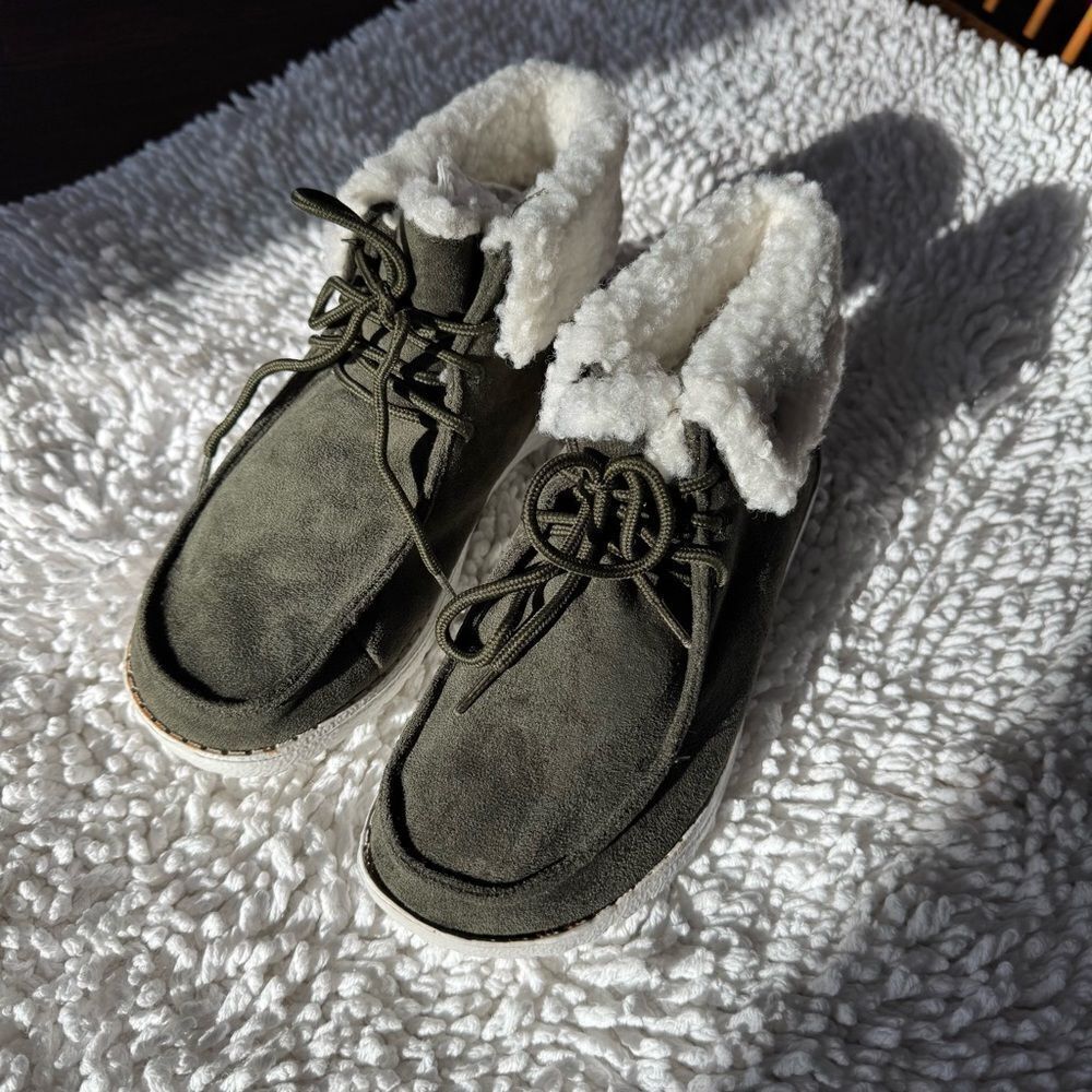 Olive Green Suede Gypsy Jazz Bootie